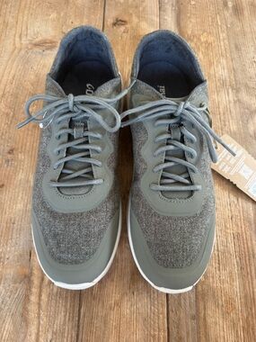 Olukai Koheo Hulu Wool Sneakers Men's 10.5 Dust Olive Lace-Up Drop Heel NEW $140